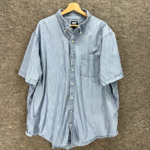 Lands' End Other - Lands' End Shirt Men 3XL Tall Blue Button Up Collared Short Sleeve Pockets